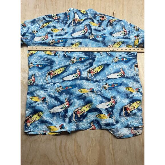 Ocean Current surfboard surf surfing surfer shirt rayon size L - Picture 5 of 5